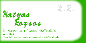 matyas rozsos business card